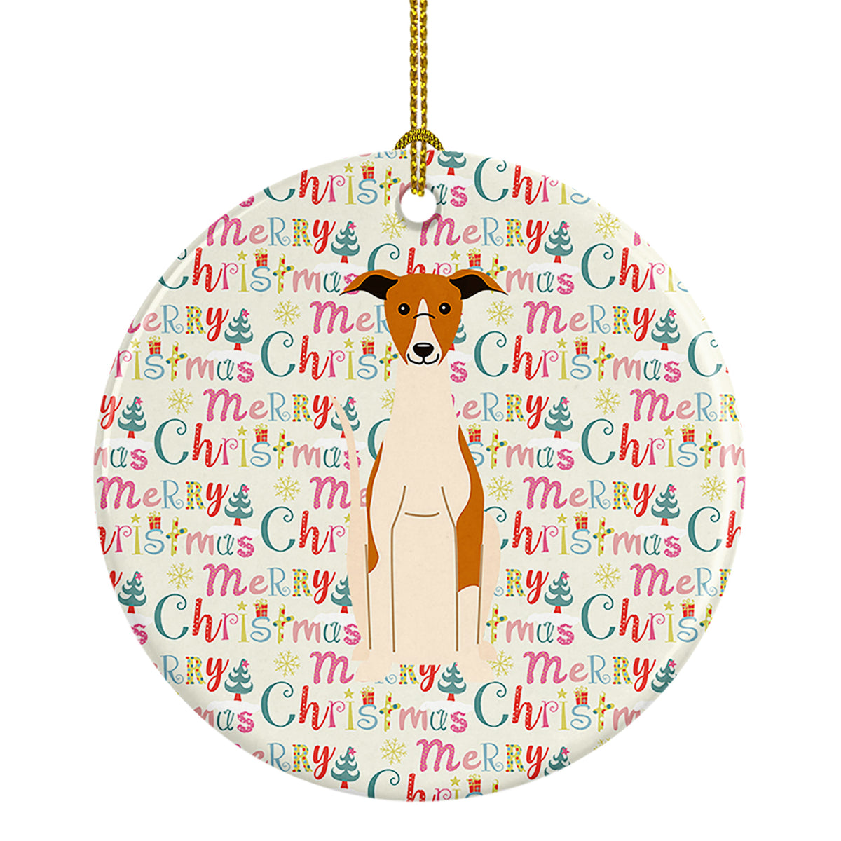 Buy this Merry Christmas Whippet Ceramic Ornament