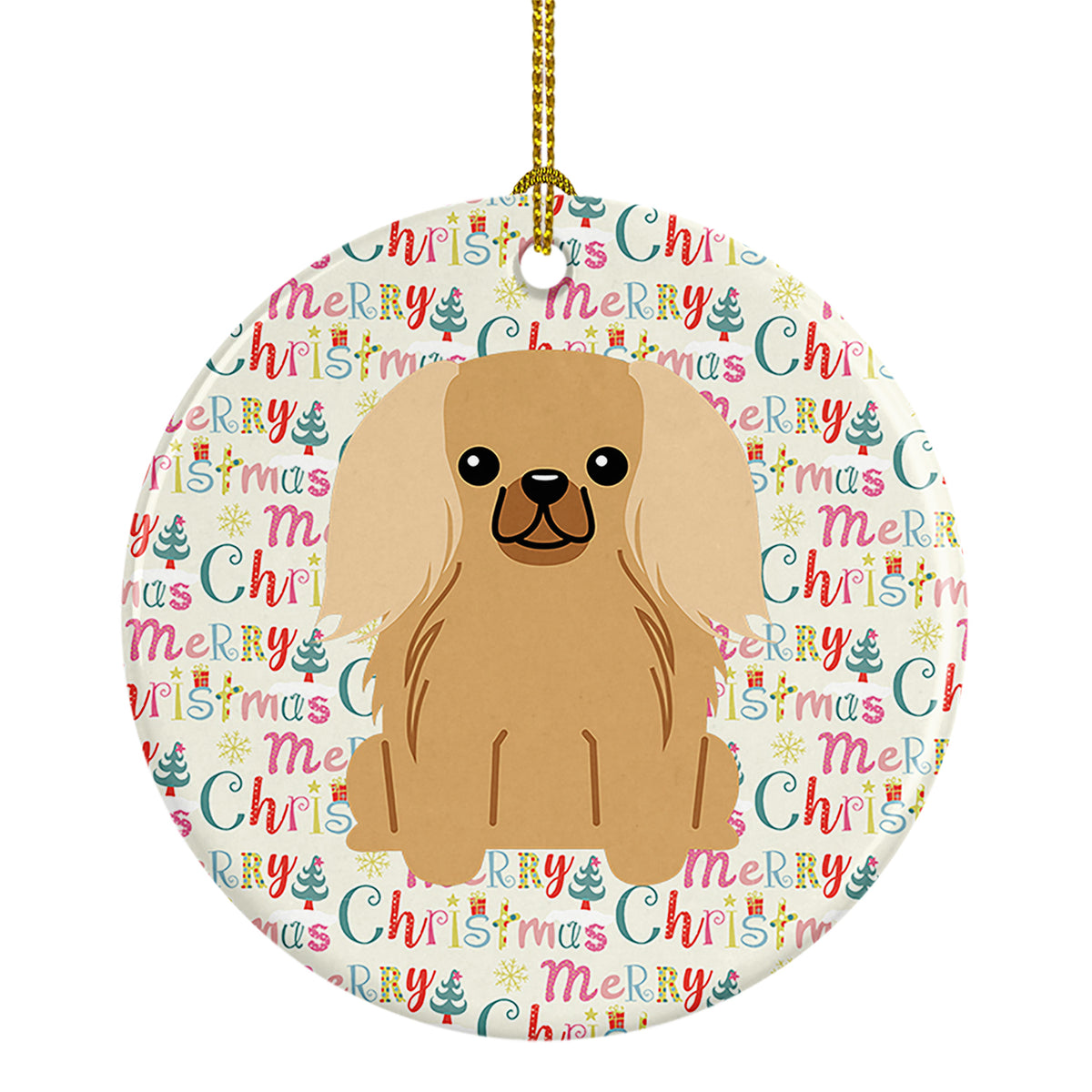 Buy this Merry Christmas Pekingese Fawn Sable Ceramic Ornament