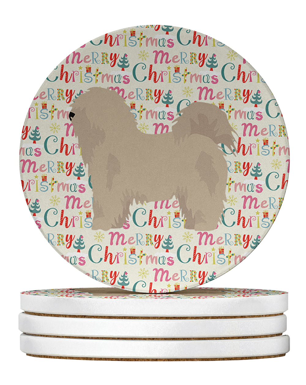 Caroline's Treasures Odis Merry Christmas Large Sandstone Coasters Pack of 4