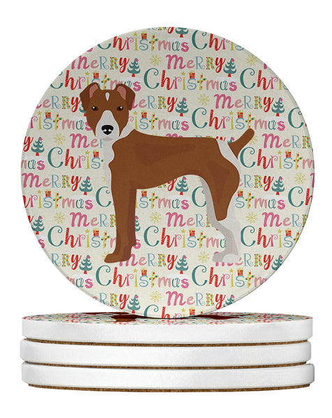 Buy this Rat Terrier Merry Christmas Large Sandstone Coasters Pack of 4