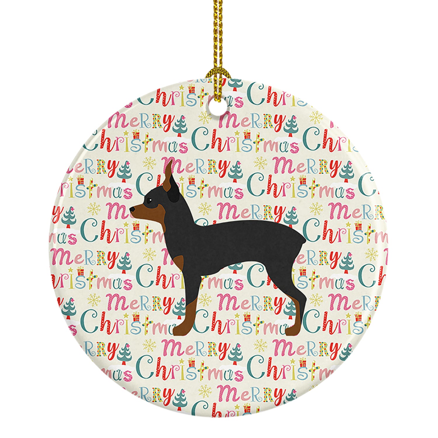 Buy this Toy Fox Terrier Merry Christmas Ceramic Ornament