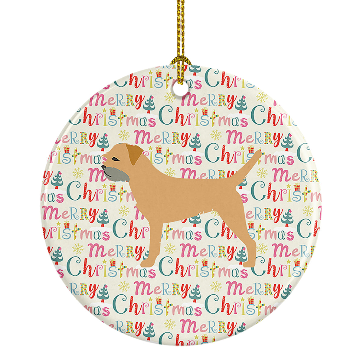 Buy this Border Terrier Merry Christmas Ceramic Ornament