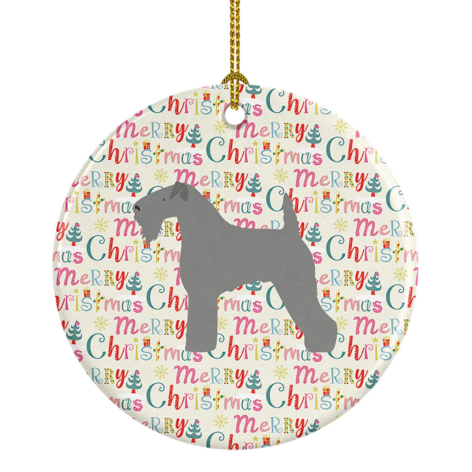Buy this Kerry Blue Terrier Merry Christmas Ceramic Ornament