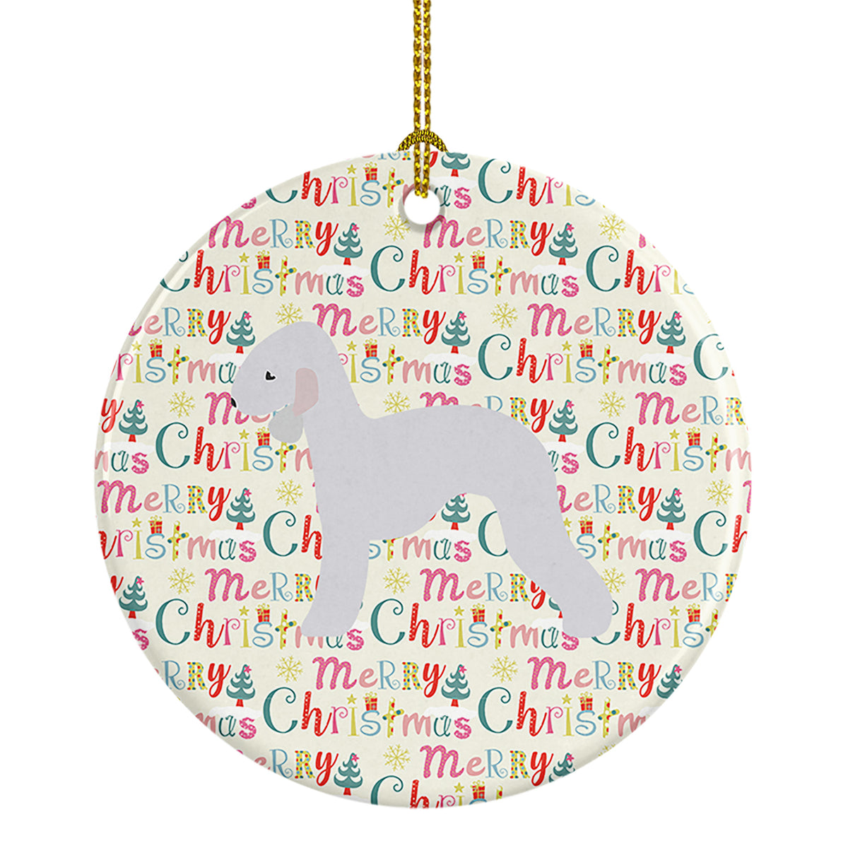 Buy this Bedlington Terrier Merry Christmas Ceramic Ornament