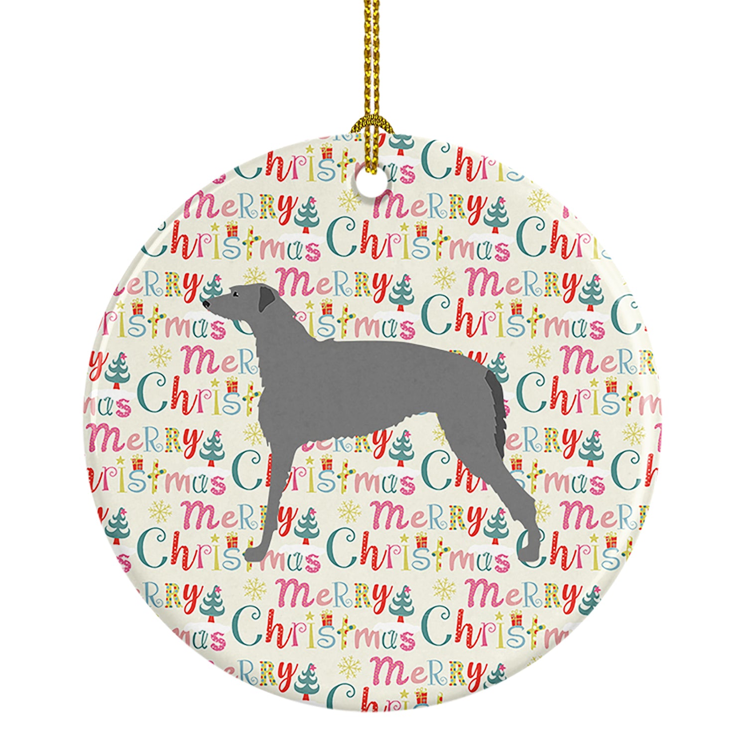 Buy this Scottish Deerhound Merry Christmas Ceramic Ornament
