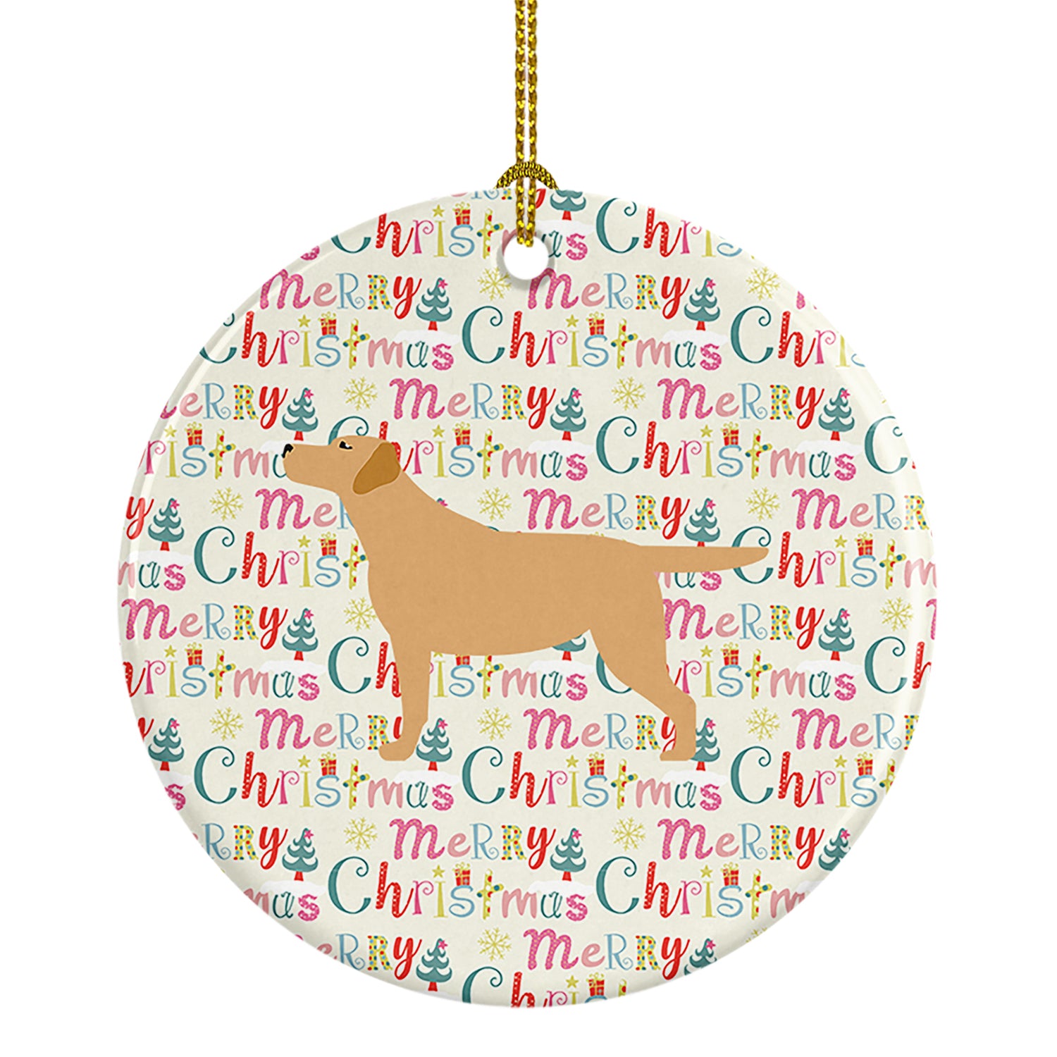 Buy this Yellow Labrador Retriever Merry Christmas Ceramic Ornament