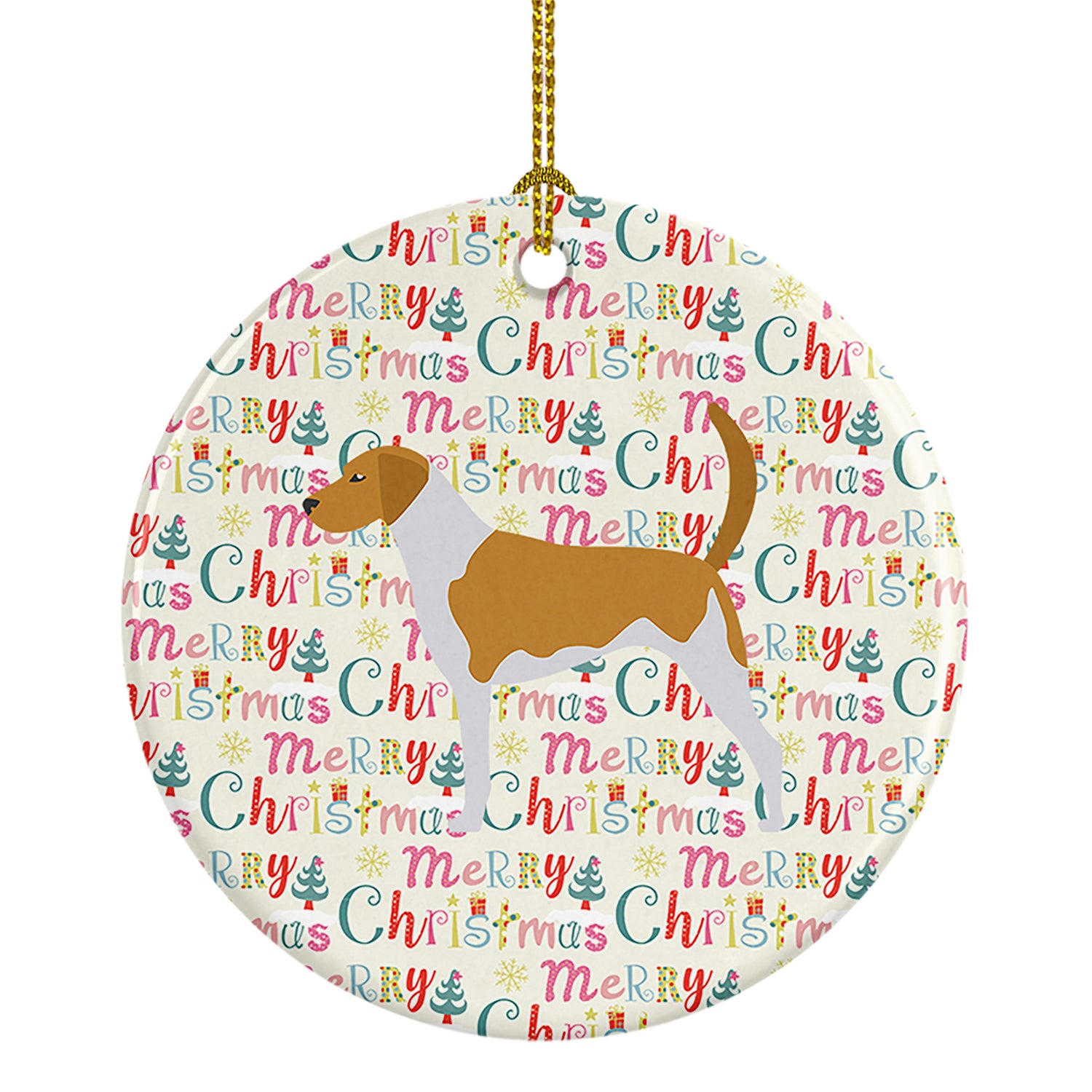 Buy this American Foxhound Merry Christmas Ceramic Ornament