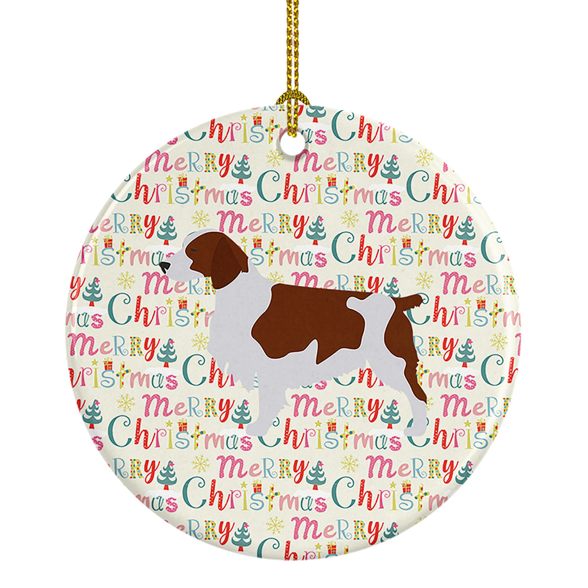 Buy this Welsh Springer Spaniel Merry Christmas Ceramic Ornament