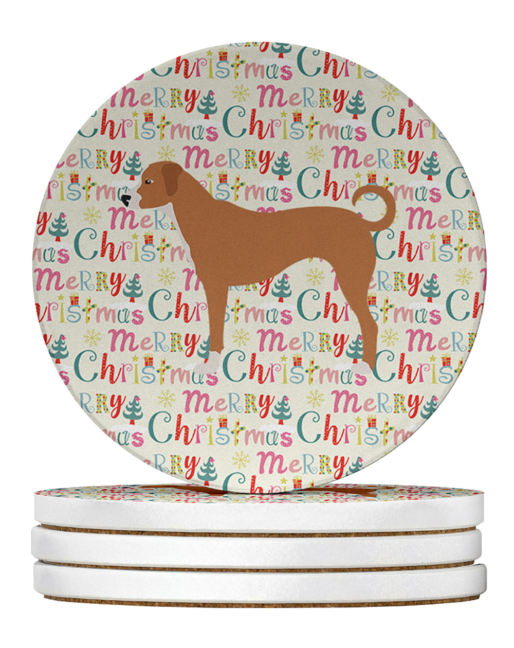 Buy this Australian Pinscher Merry Christmas Large Sandstone Coasters Pack of 4