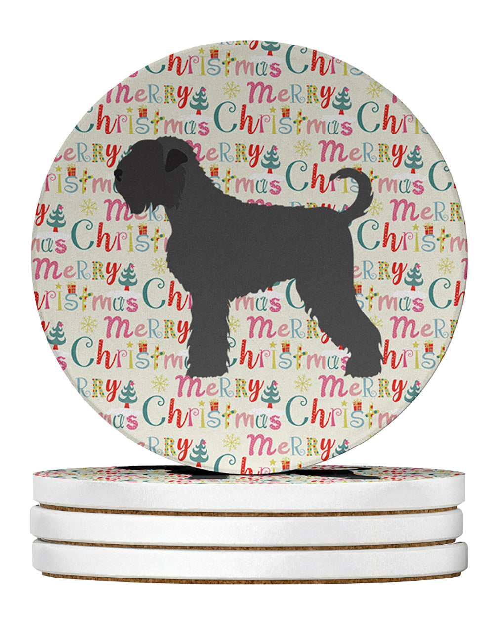 Buy this Black Russian Terrier Merry Christmas Large Sandstone Coasters Pack of 4