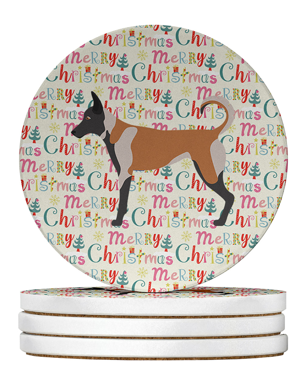Buy this Belgian Malinois Merry Christmas Large Sandstone Coasters Pack of 4