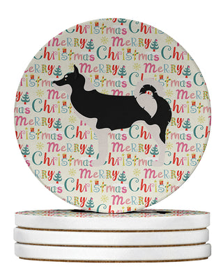 Caroline's Treasures Greenland Dog Merry Christmas Large Sandstone Coasters Pack of 4