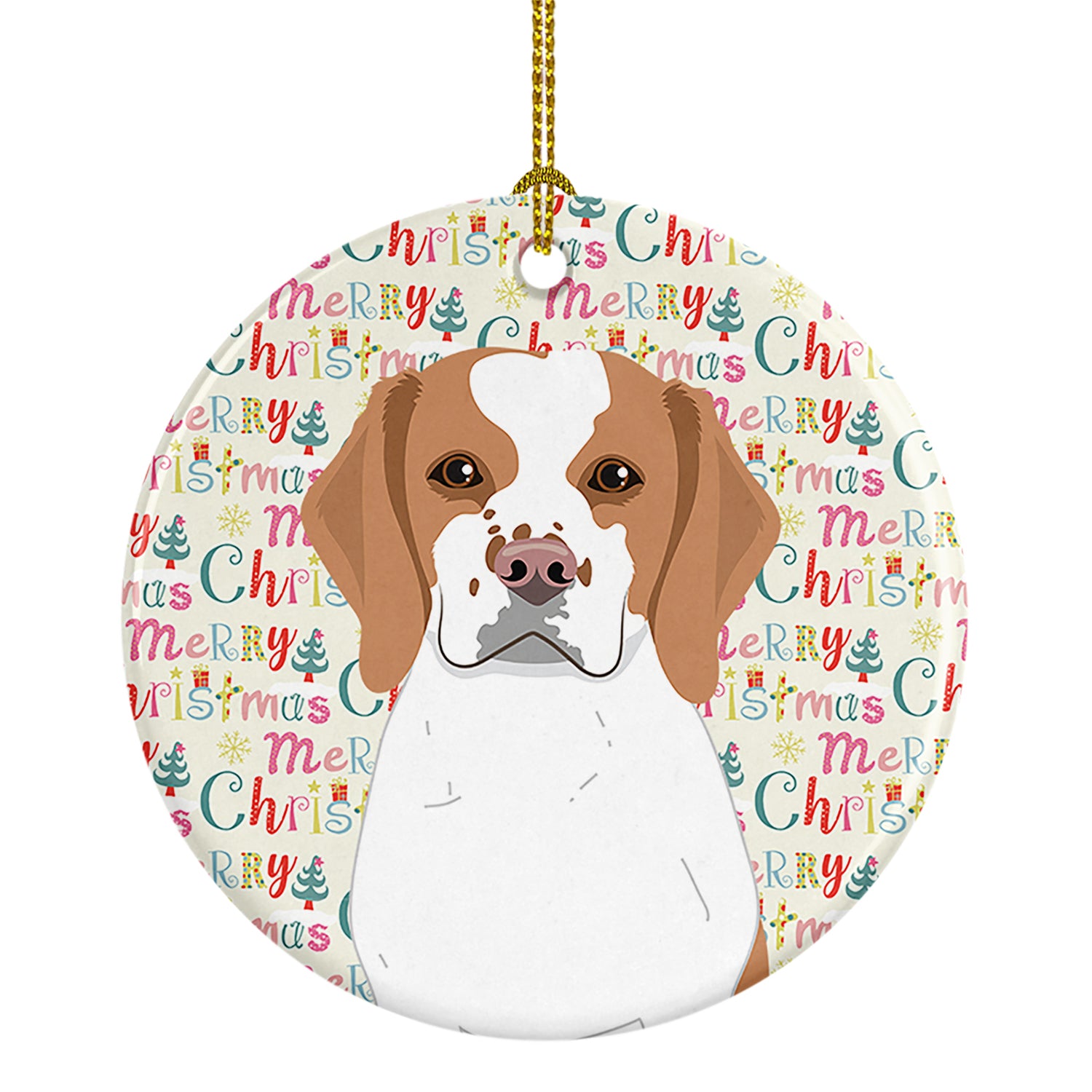 Buy this Beagle Red and White Red Ticked #1 Christmas Ceramic Ornament