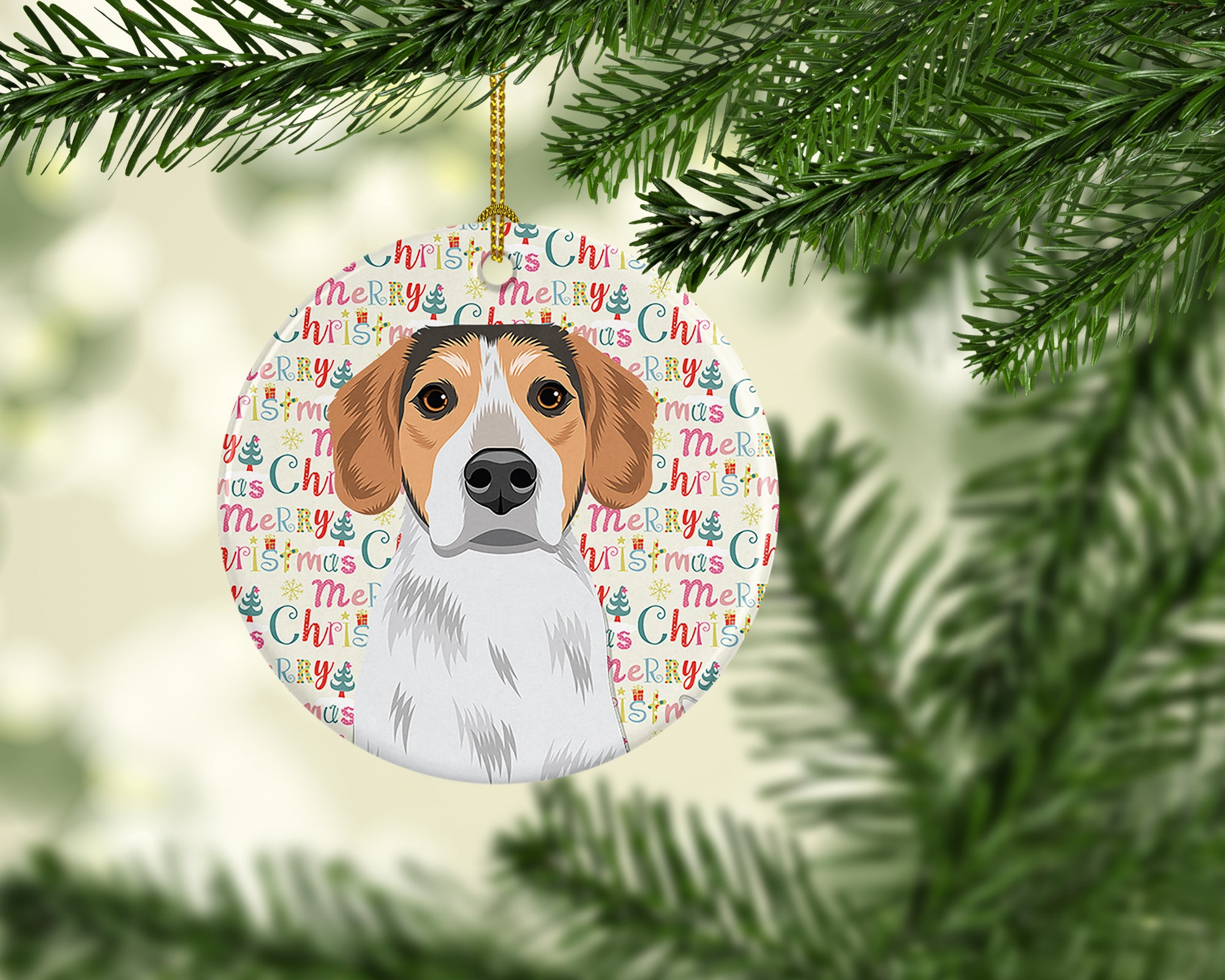 Beagle Tricolor #2 Christmas Ceramic Ornament - the-store.com