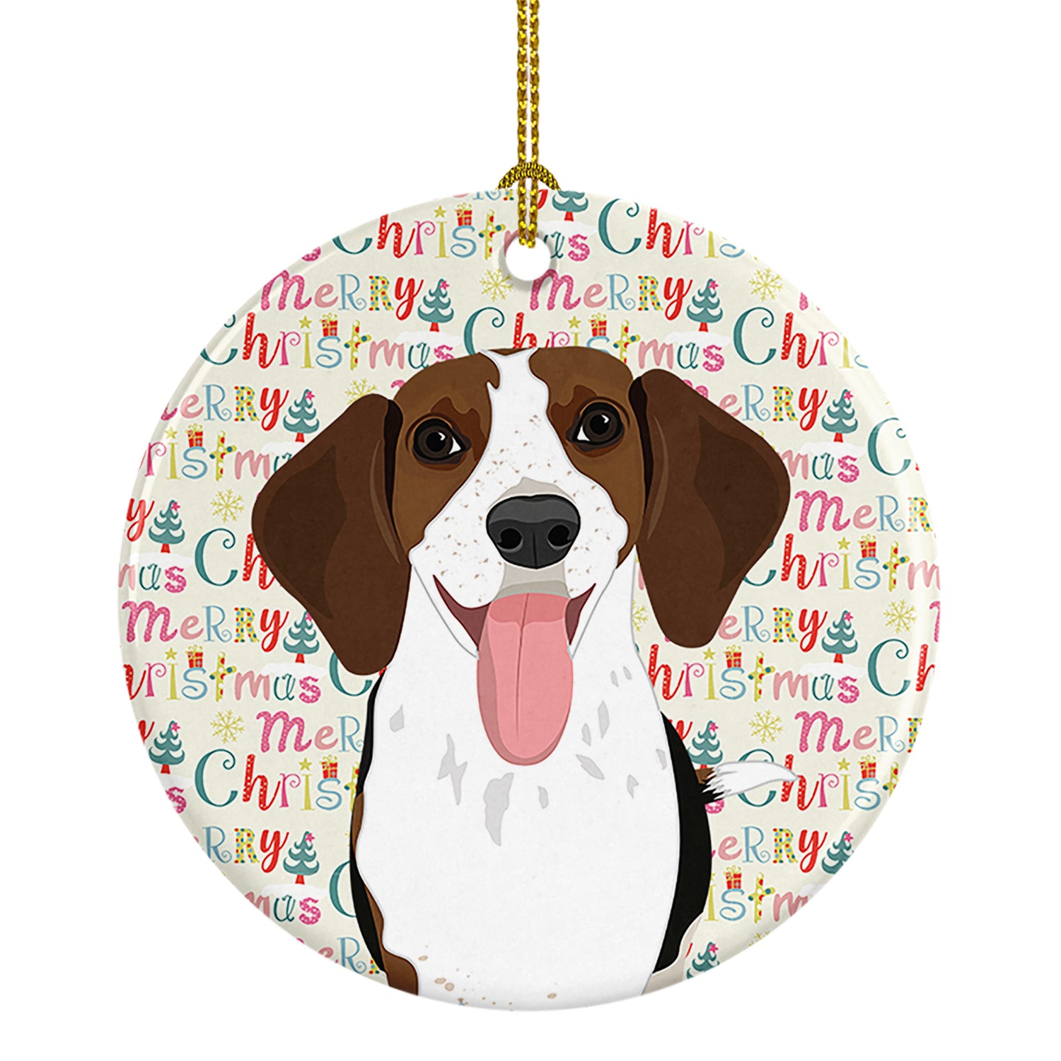 Buy this Beagle Tricolor Red Ticked #3 Christmas Ceramic Ornament