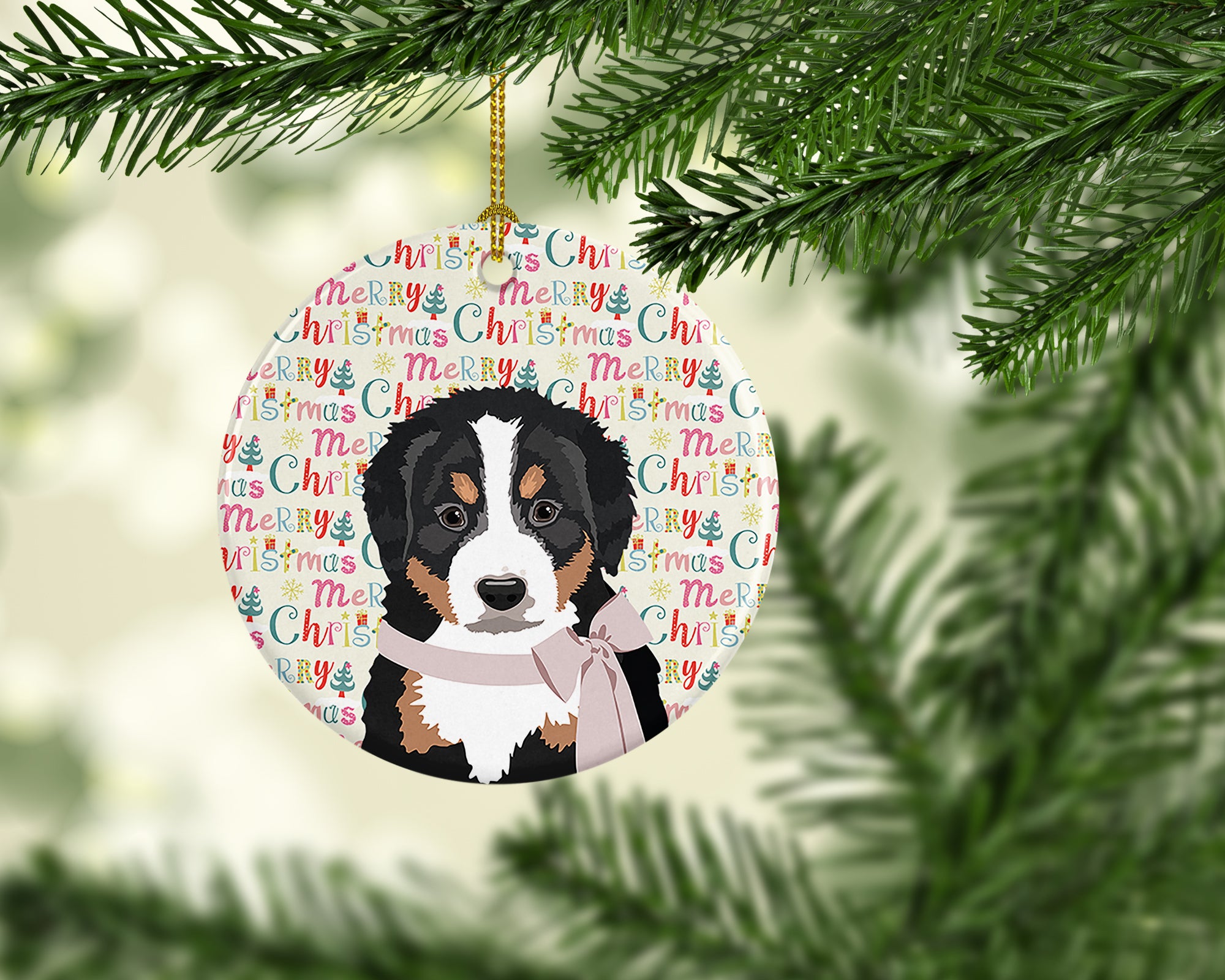 Buy this Bernese Mountain Dog Puppy #1 Christmas Ceramic Ornament