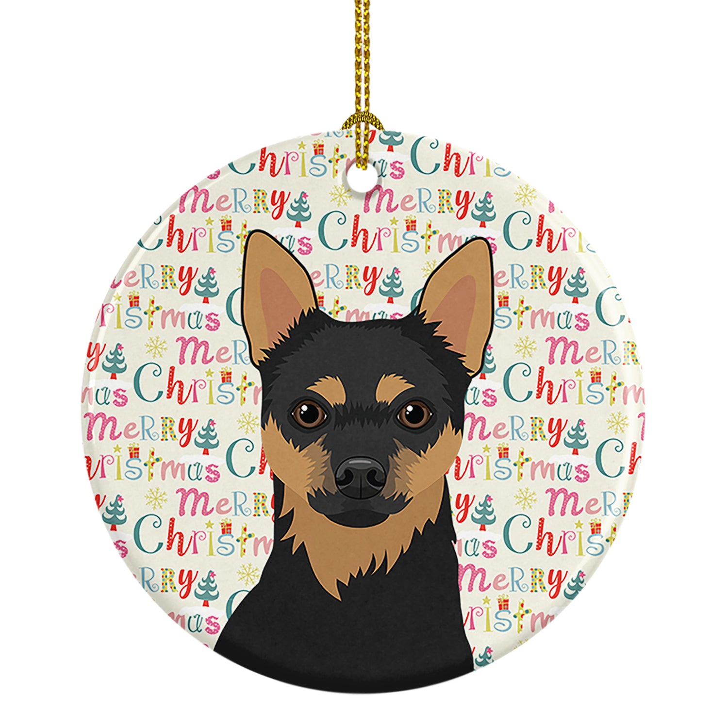 Buy this Chihuahua Black and Tan #1 Christmas Ceramic Ornament