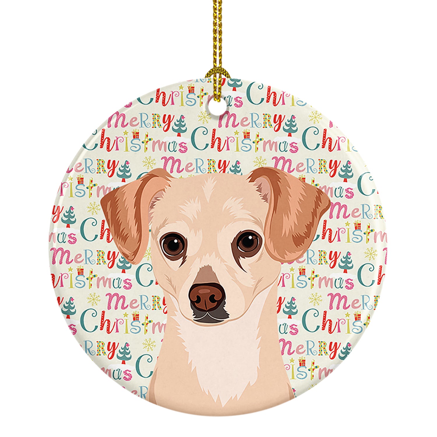 Buy this Chihuahua Cream Christmas Ceramic Ornament