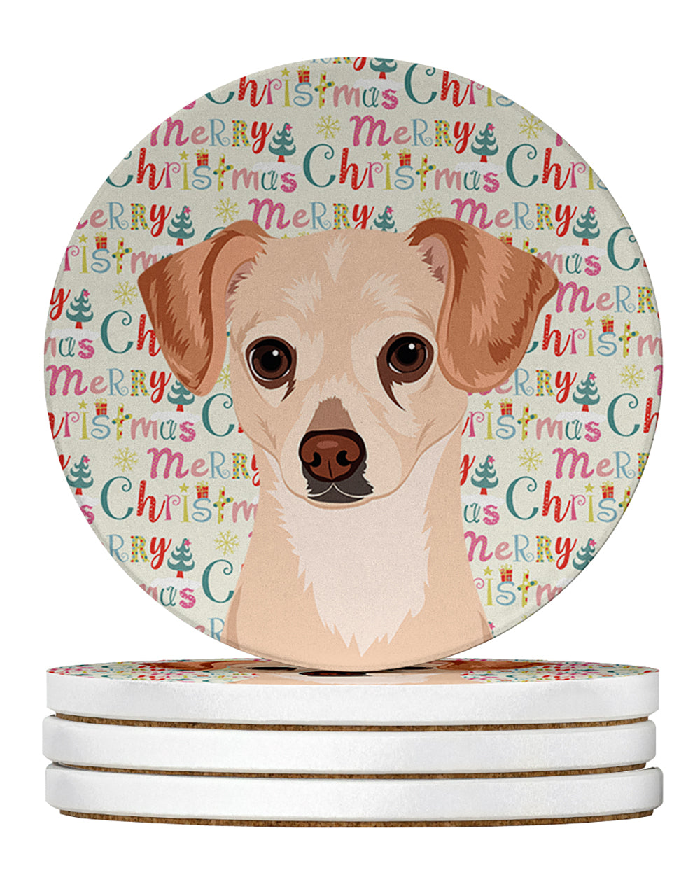 Buy this Chihuahua Cream Christmas Large Sandstone Coasters Pack of 4
