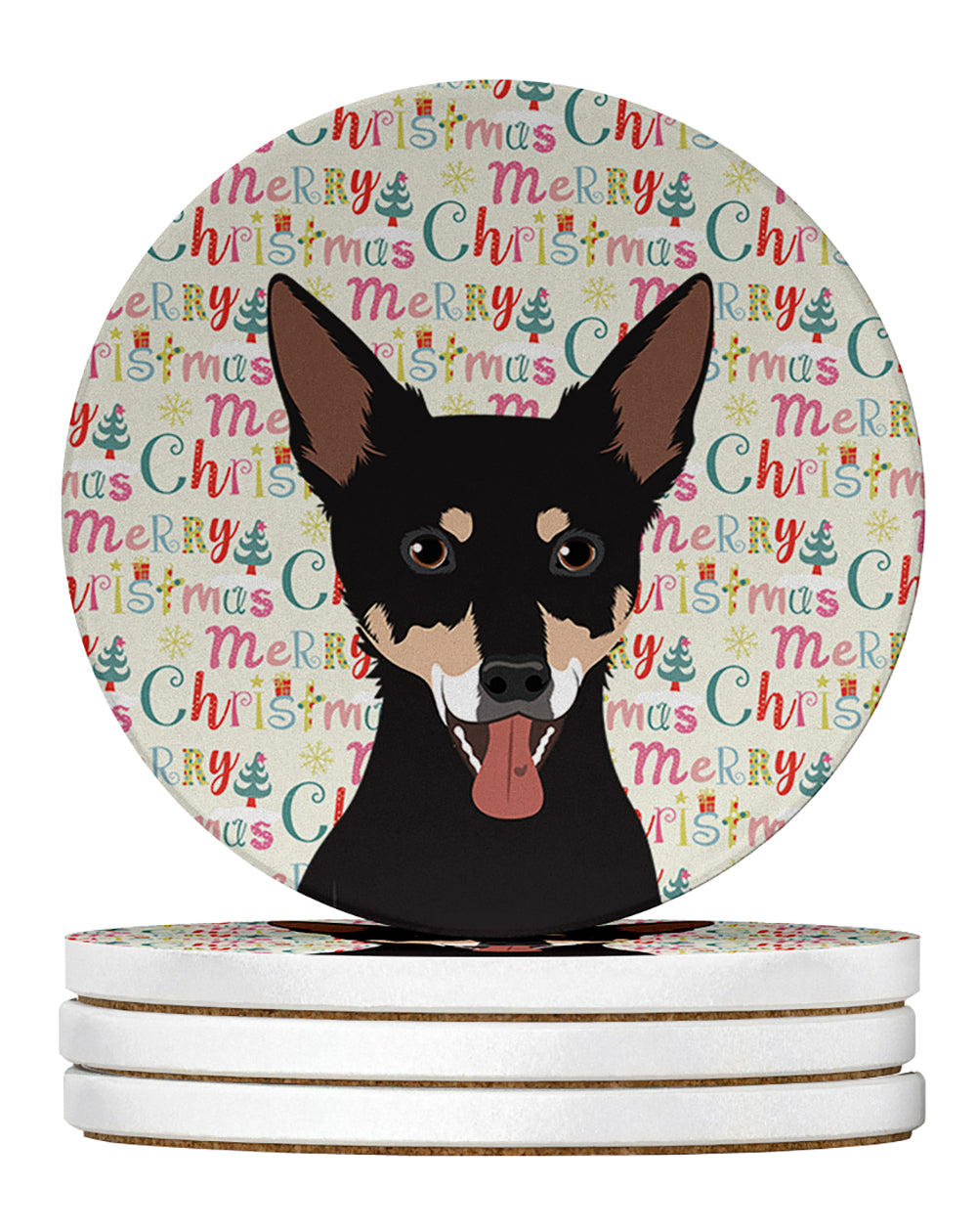 Buy this Chihuahua Tricolor #1 Christmas Large Sandstone Coasters Pack of 4