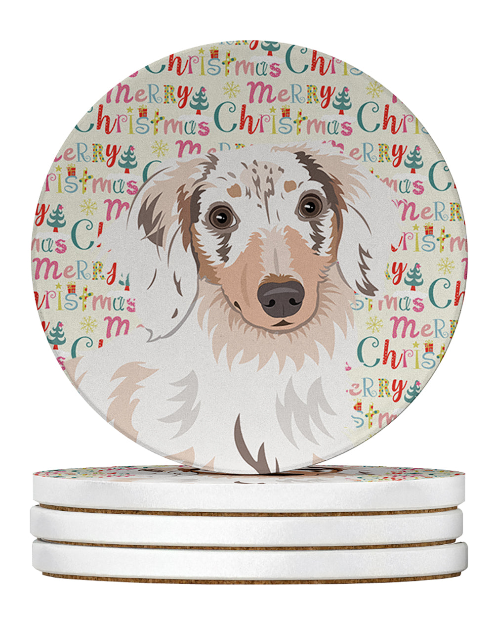 Buy this Chihuahua Dapple #2 Christmas Large Sandstone Coasters Pack of 4