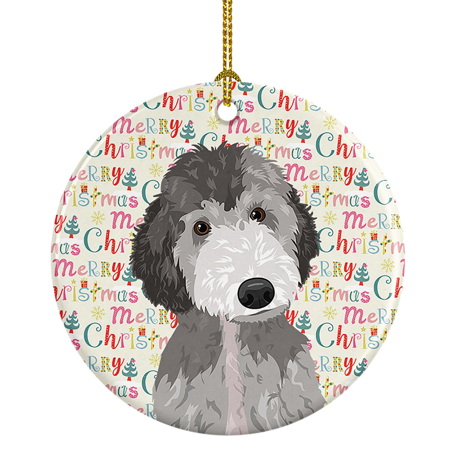 Buy this Doodle Silver #1 Christmas Ceramic Ornament