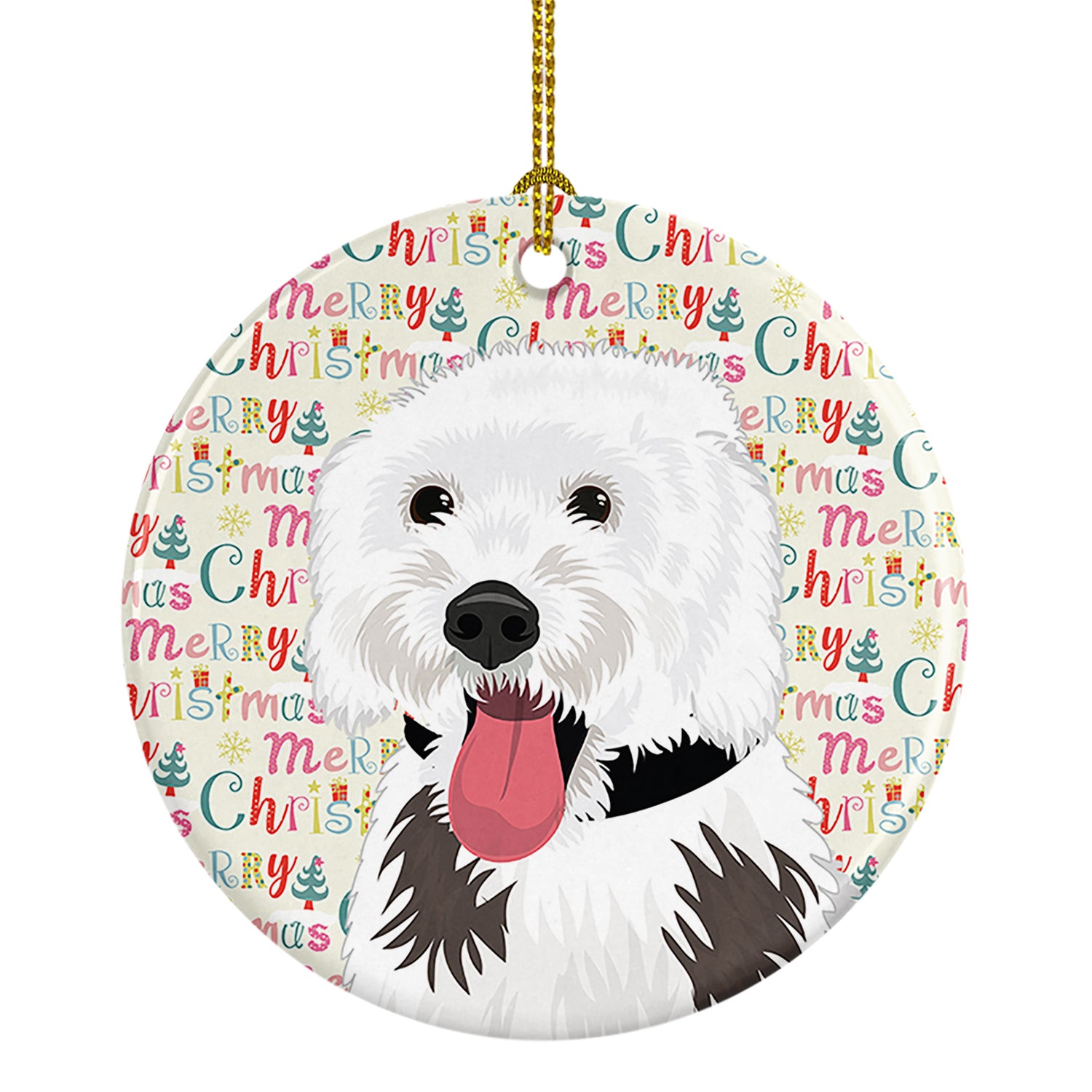 Buy this Doodle Silver and White #2 Christmas Ceramic Ornament