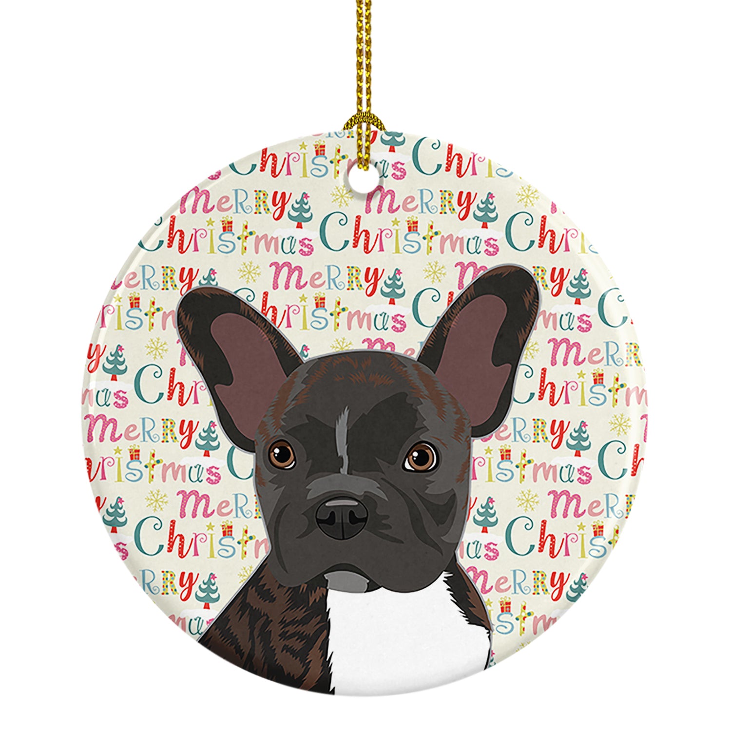 Buy this French Bulldog Brindle #2 Christmas Ceramic Ornament