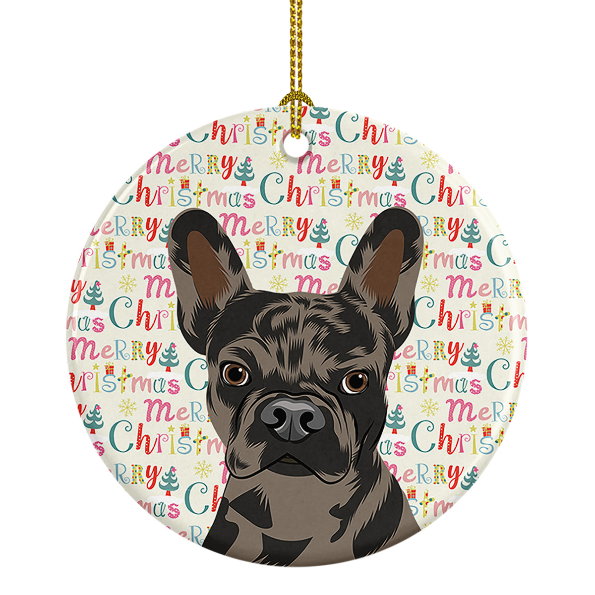 Buy this French Bulldog Chocolate Christmas Ceramic Ornament