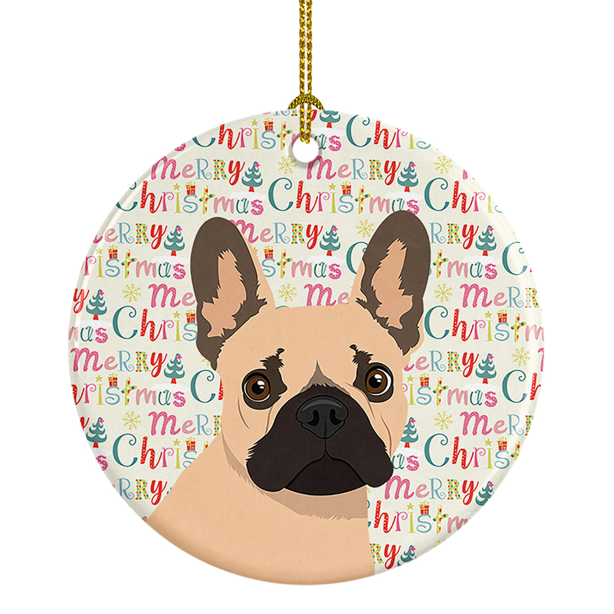 Buy this French Bulldog Fawn #1 Christmas Ceramic Ornament