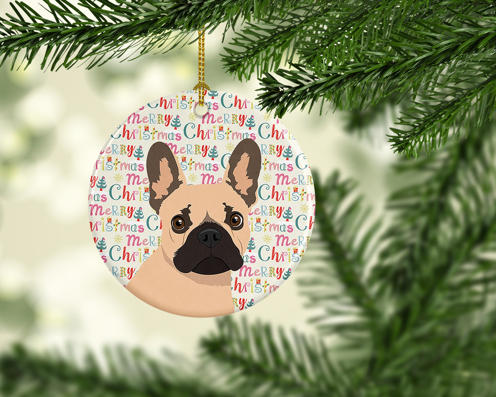 French Bulldog Fawn #1 Christmas Ceramic Ornament - the-store.com