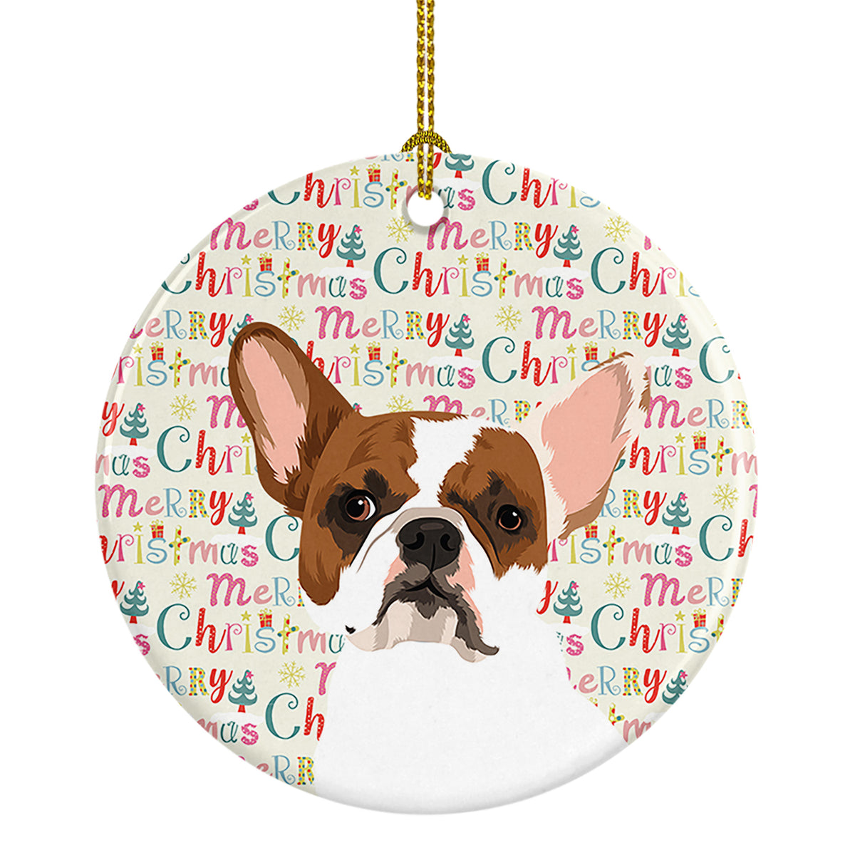 Buy this French Bulldog White #2 Christmas Ceramic Ornament