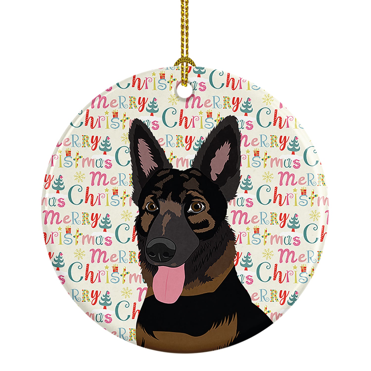 Buy this German Shepherd Bicolor Christmas Ceramic Ornament