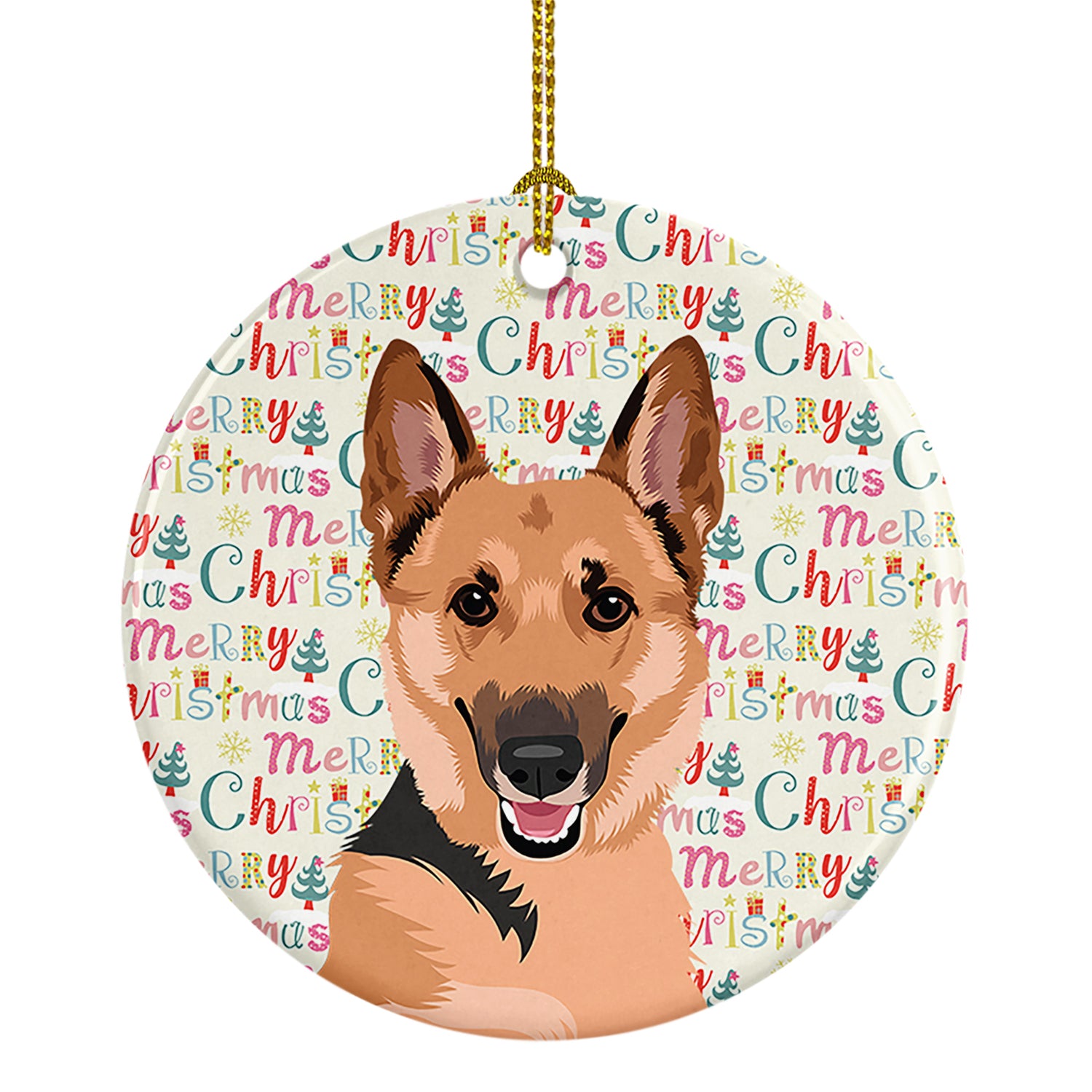 Buy this German Shepherd Black and Tan #1 Christmas Ceramic Ornament