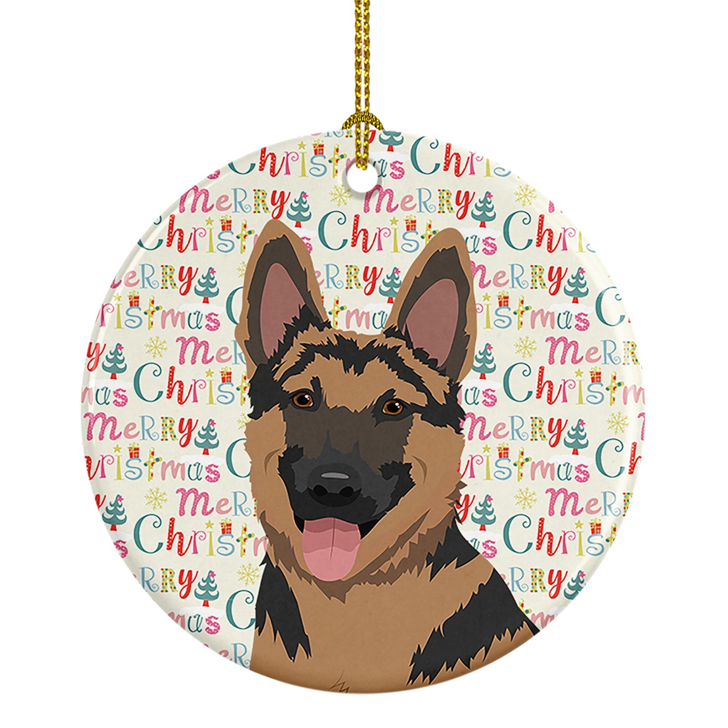 Buy this German Shepherd Red and Black Christmas Ceramic Ornament