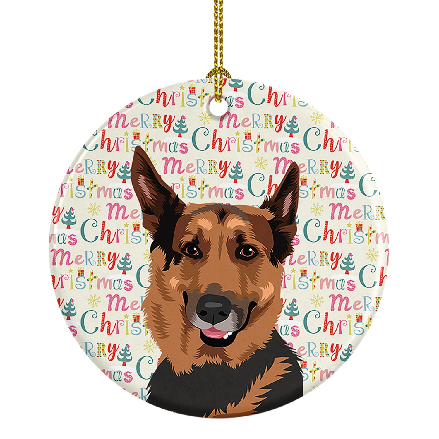Buy this German Shepherd Red Sable Christmas Ceramic Ornament