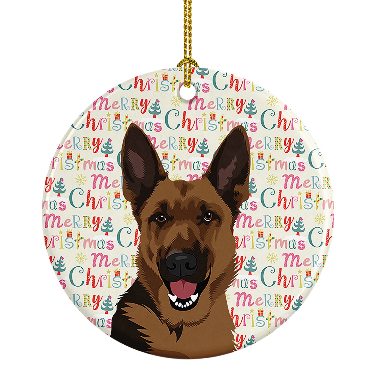 Buy this German Shepherd Black and Tan #2 Christmas Ceramic Ornament