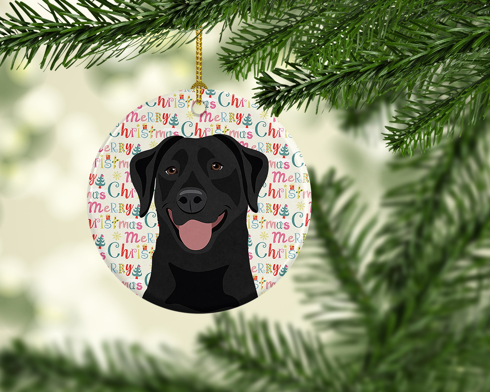 Labrador Retriever Black #1 Christmas Ceramic Ornament - the-store.com