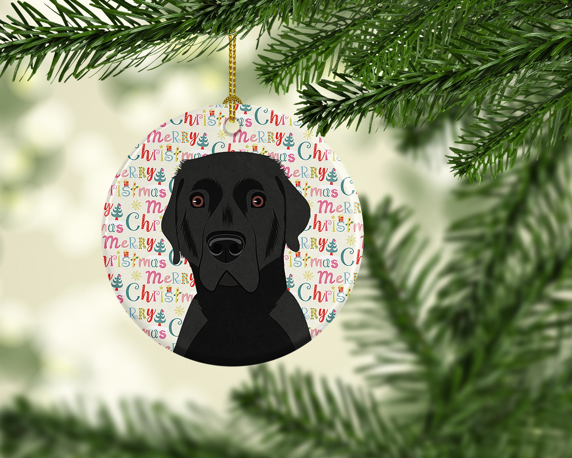 Labrador Retriever Black #2 Christmas Ceramic Ornament - the-store.com