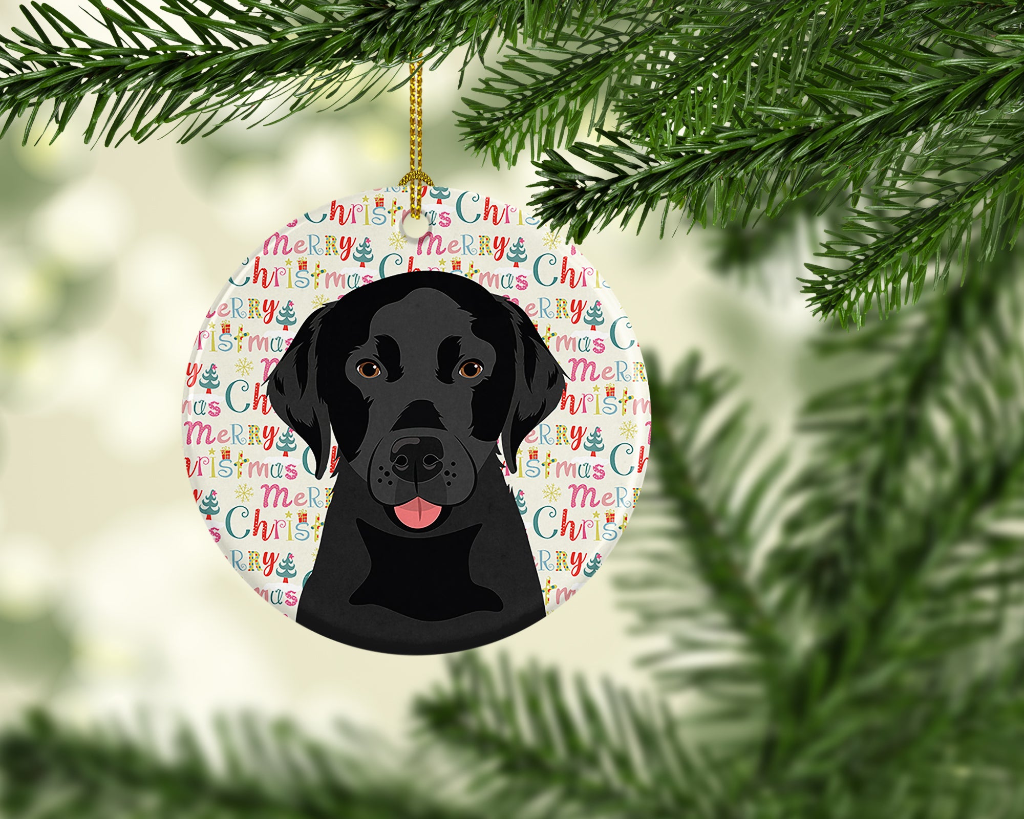 Labrador Retriever Black #3 Christmas Ceramic Ornament - the-store.com