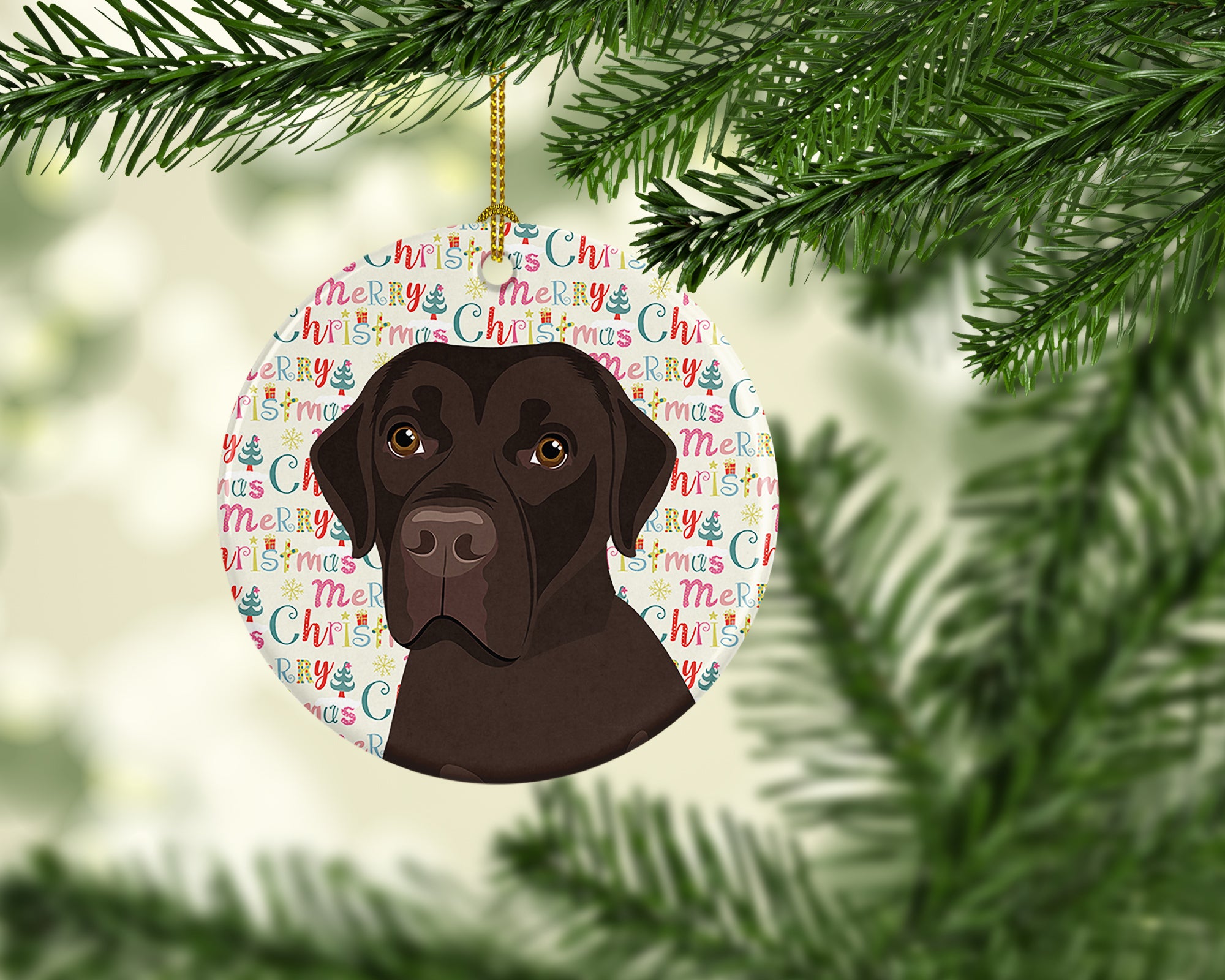 Labrador Retriever Chocolate #1 Christmas Ceramic Ornament - the-store.com