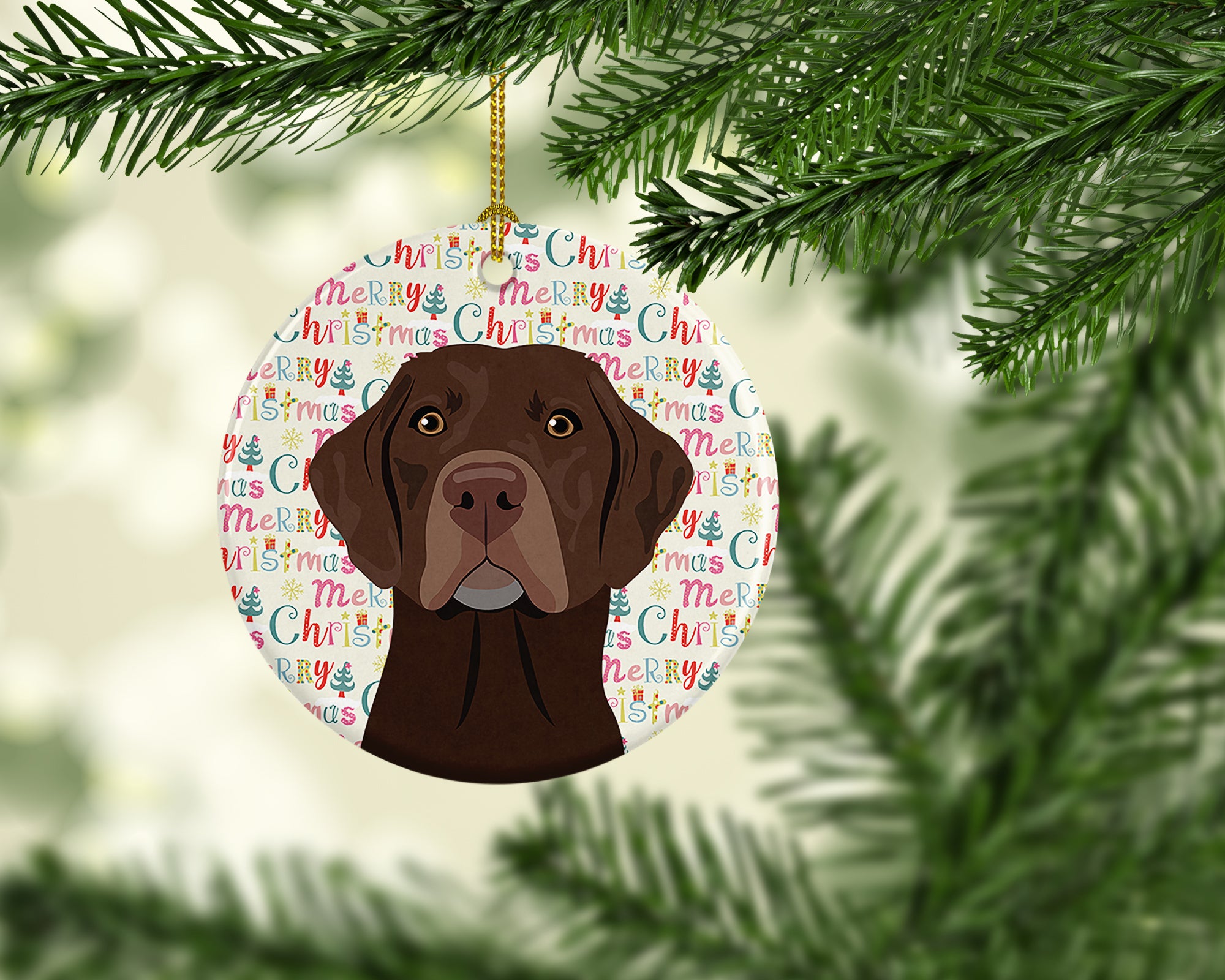 Buy this Labrador Retriever Chocolate #2 Christmas Ceramic Ornament