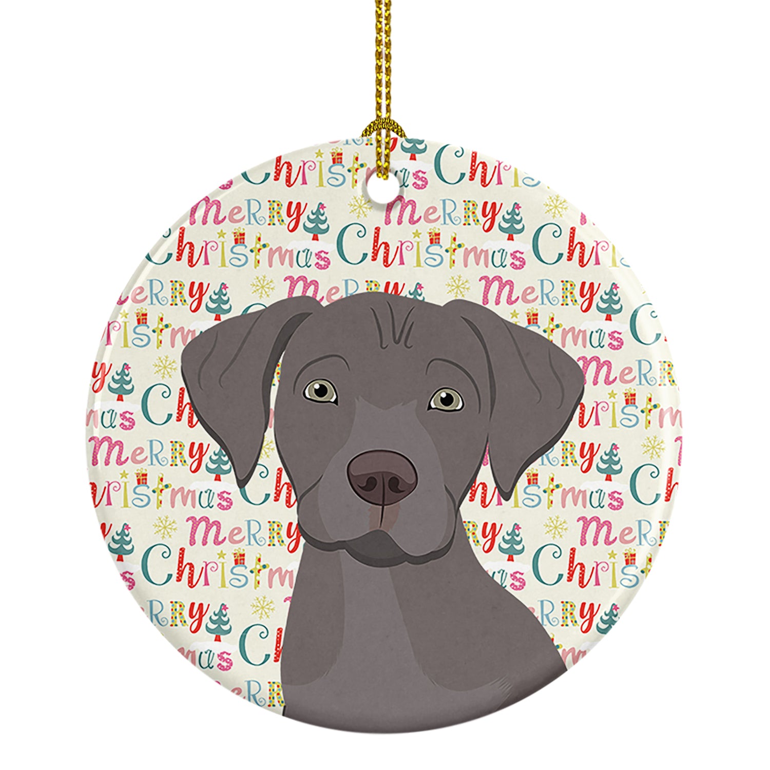 Buy this Labrador Retriever Gray Puppy Christmas Ceramic Ornament