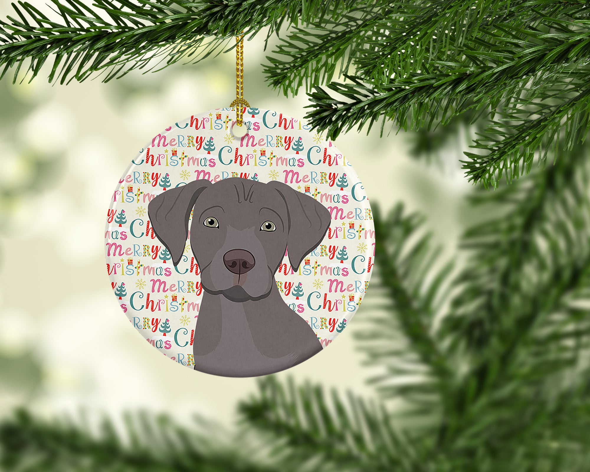 Labrador Retriever Gray Puppy Christmas Ceramic Ornament - the-store.com