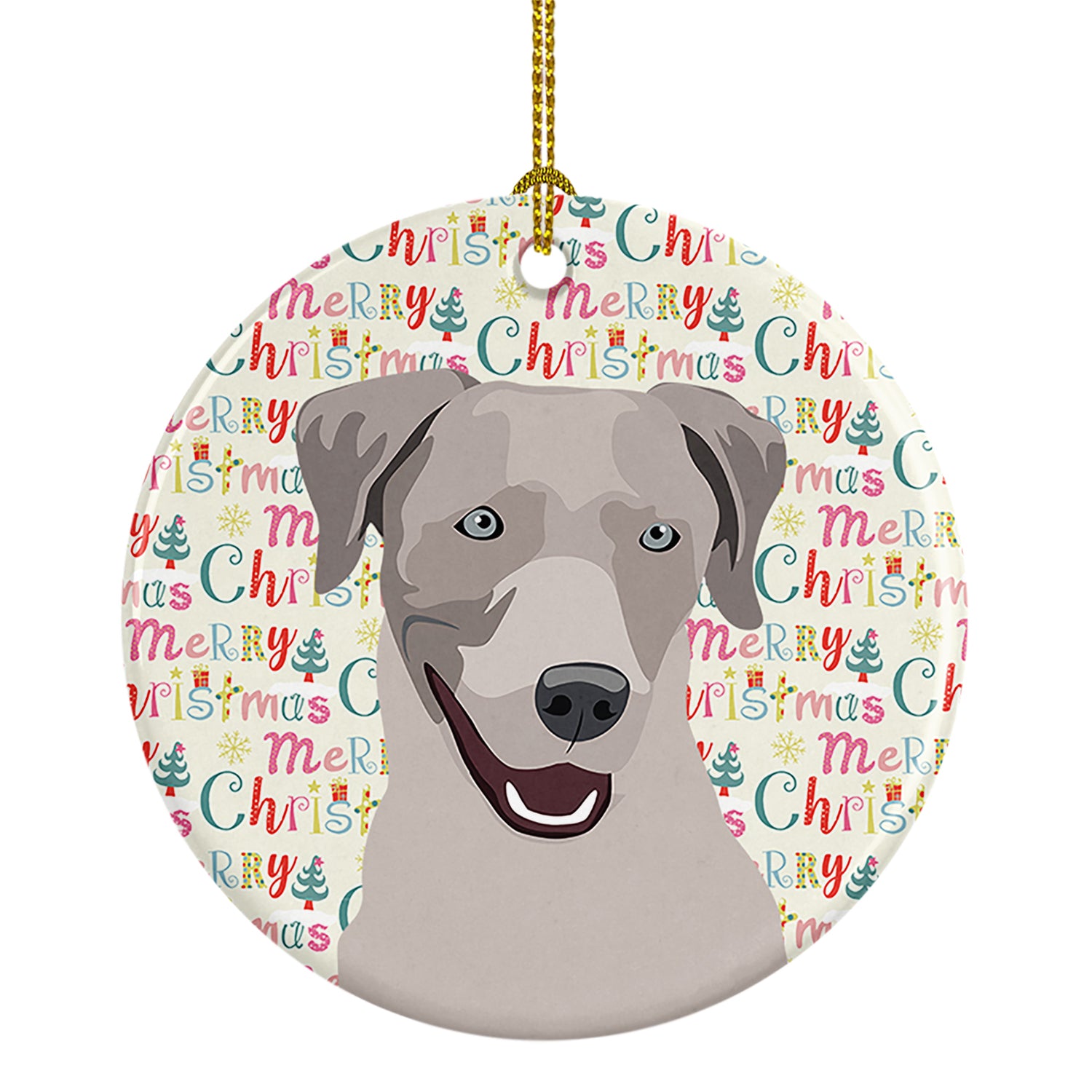 Buy this Labrador Retriever Gray Christmas Ceramic Ornament