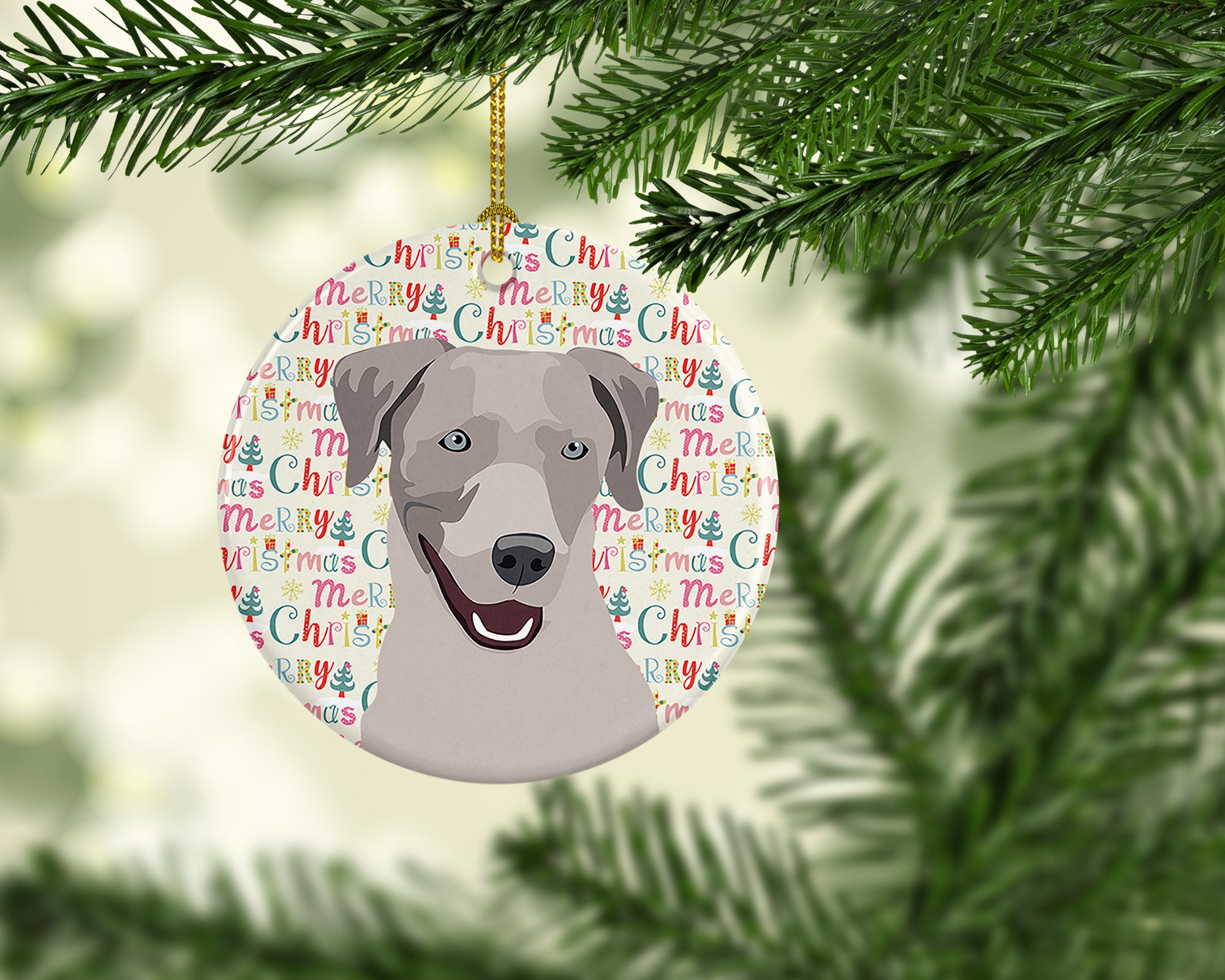 Labrador Retriever Gray Christmas Ceramic Ornament - the-store.com