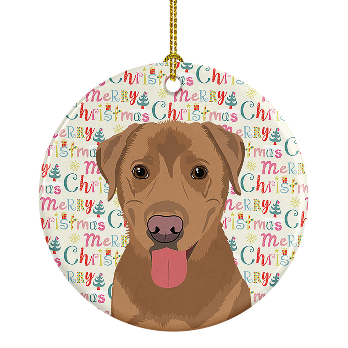Buy this Labrador Retriever Red Christmas Ceramic Ornament