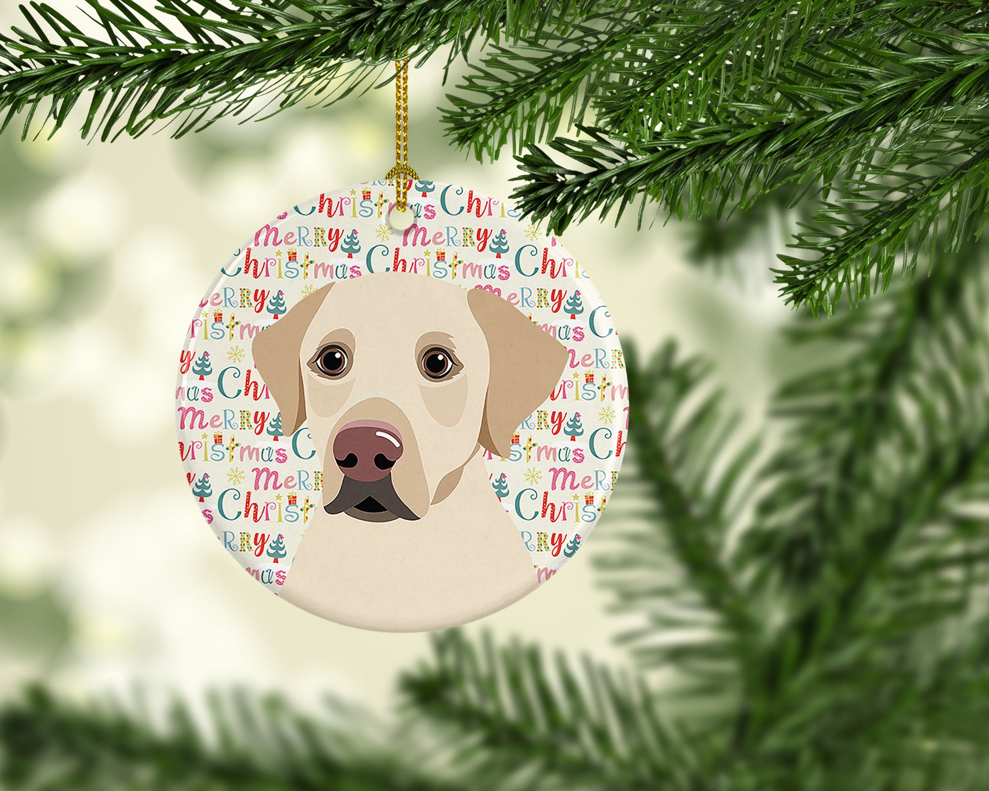 Buy this Labrador Retriever Yellow #3 Christmas Ceramic Ornament