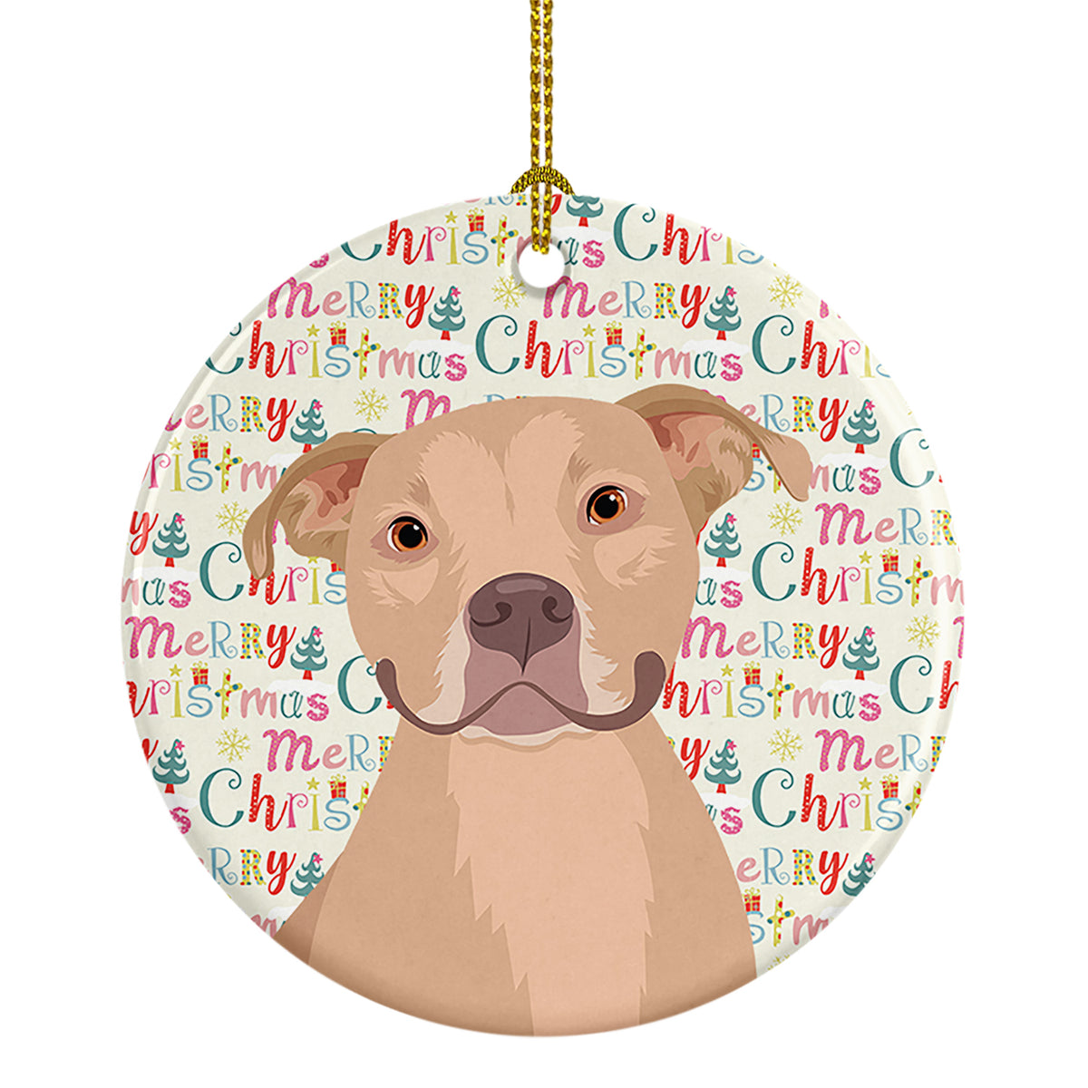 Buy this Pit Bull Fawn #1 Christmas Ceramic Ornament