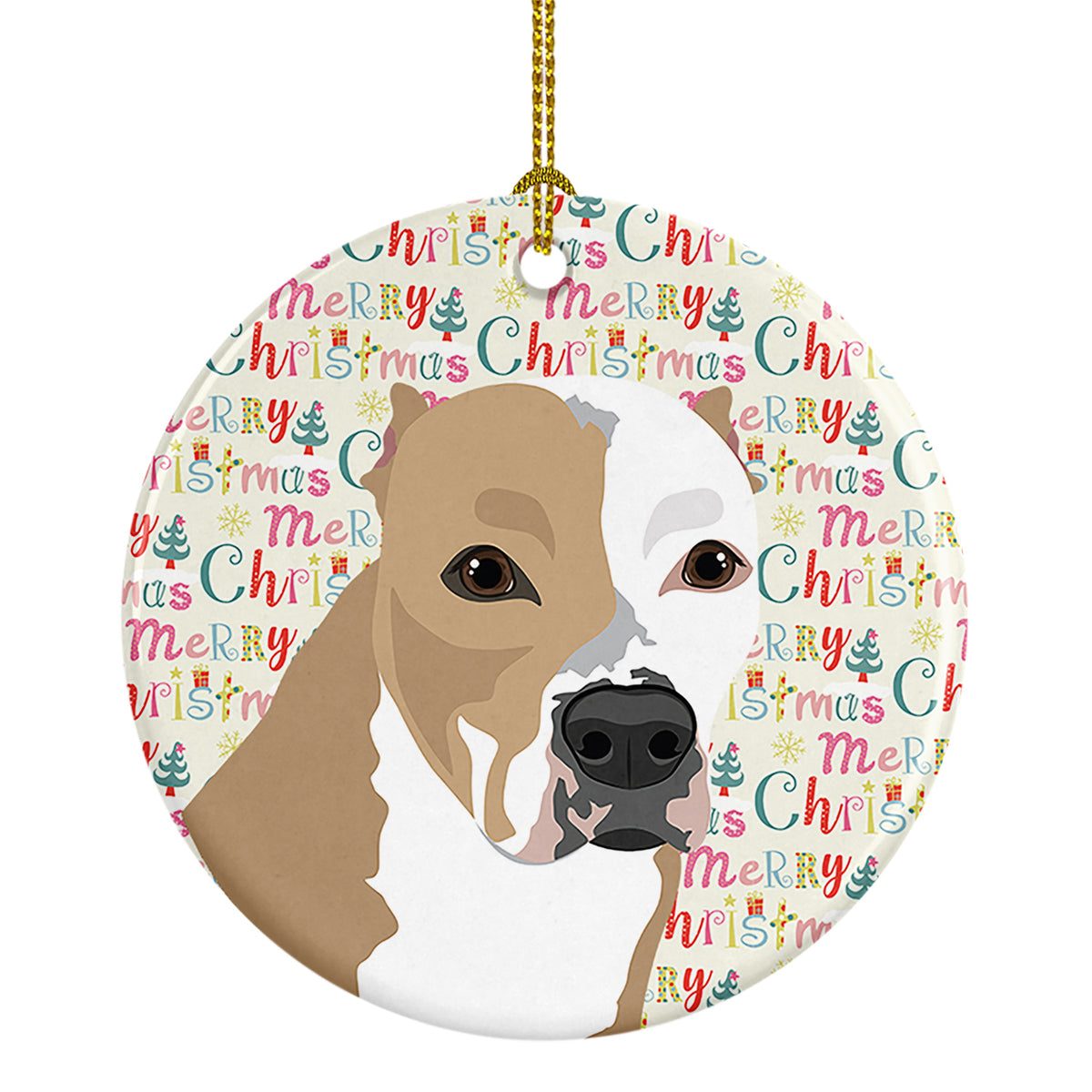 Buy this Pit Bull Fawn #4 Christmas Ceramic Ornament